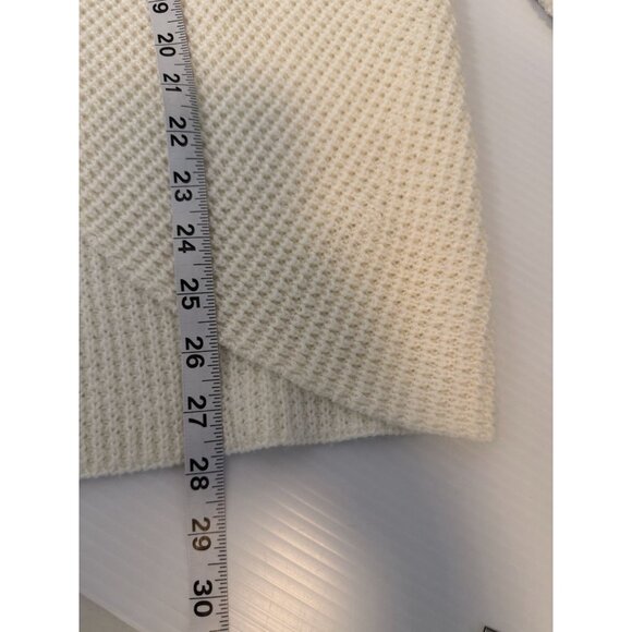 Kate and Sam Overlap Sweater Women’s L Ivory Cowl Neck‎ Waffle Knit Cape Split - Picture 8 of 9